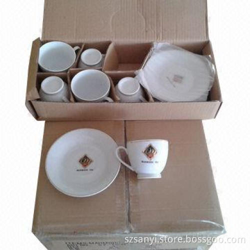 12-piece Super White Coffee Cup and Saucer Set in Stock, Modern Design